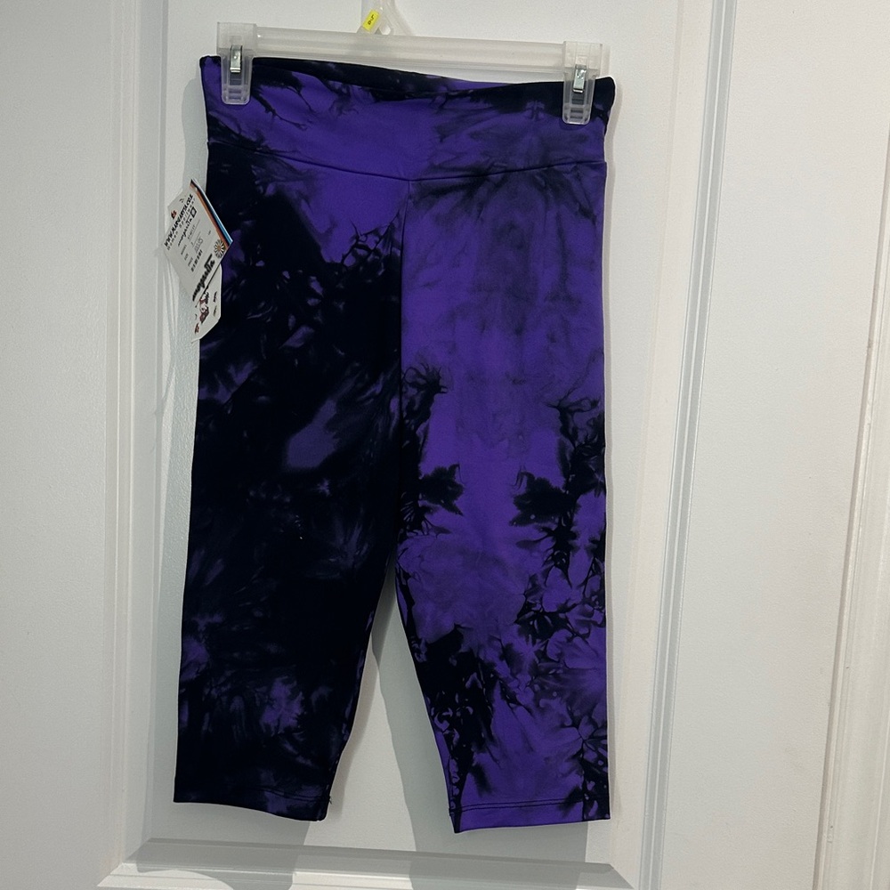Tie-Dye Purple Capri Joggers for Women
